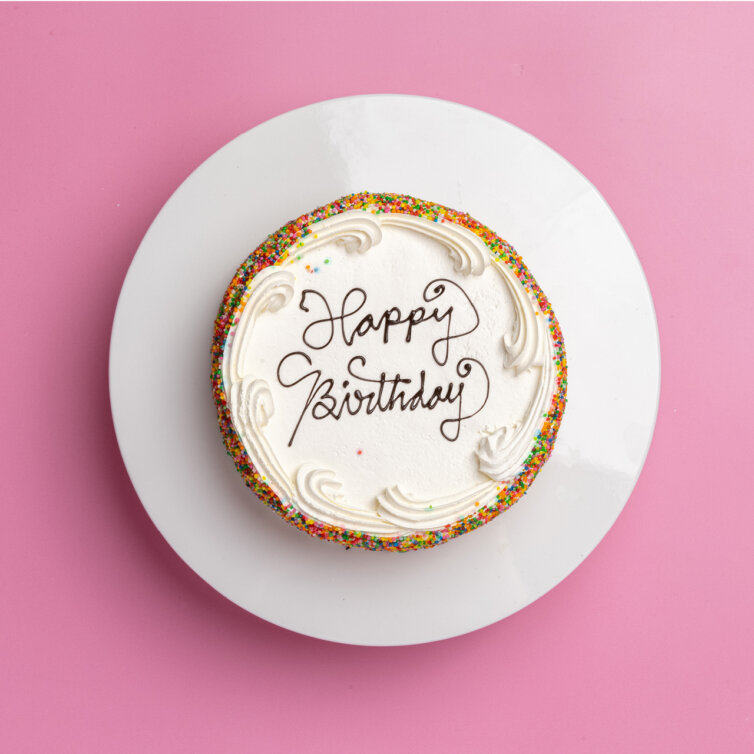Vanilla Happy Birthday Cake (Rainbow Sprinkles)