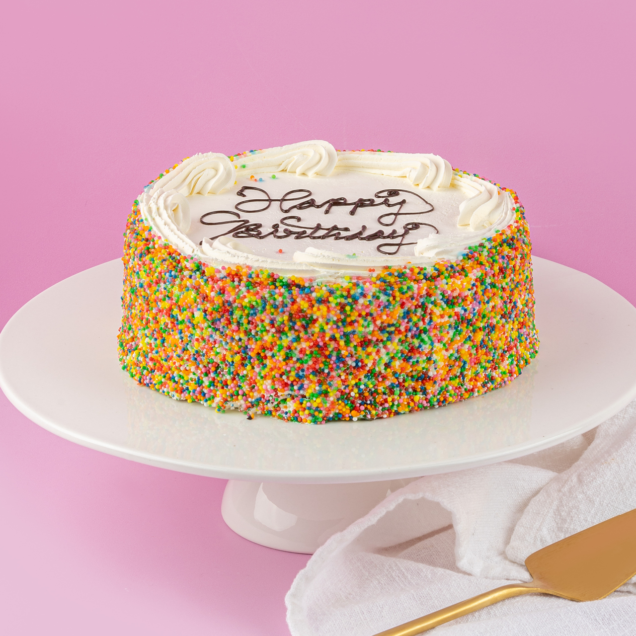 Vanilla Happy Birthday Cake (Rainbow Sprinkles) – Michel's