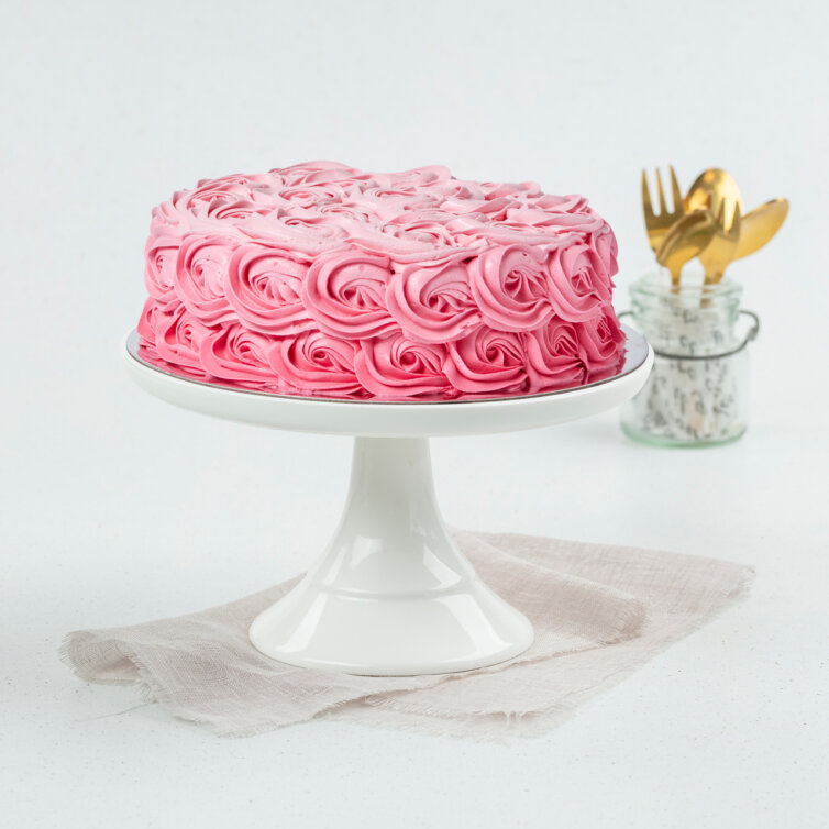 Pink Rosette Cake